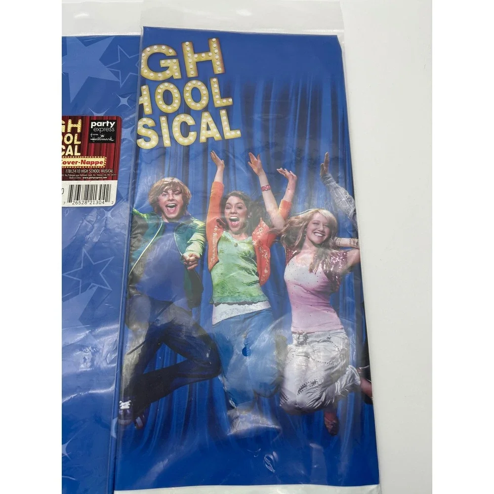 Hallmark High School Musical Plastic Table Cover 54x102 Disney 2 pk‎ bundle